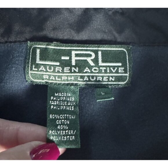L-RL Lauren Ralph Lauren Active Women’s Sz L Black Full Zip Jacket Toggle Neck - Picture 4 of 9